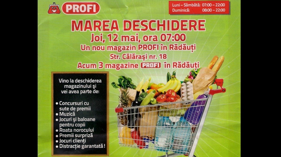 Profi deschide un nou magazin în Rădăuți Profi deschide un nou magazin în Rădăuți