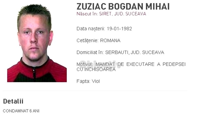 Ultimul infractor Most Wanted al Sucevei a fost prins în Franţa zuziac-bogdan-infractor