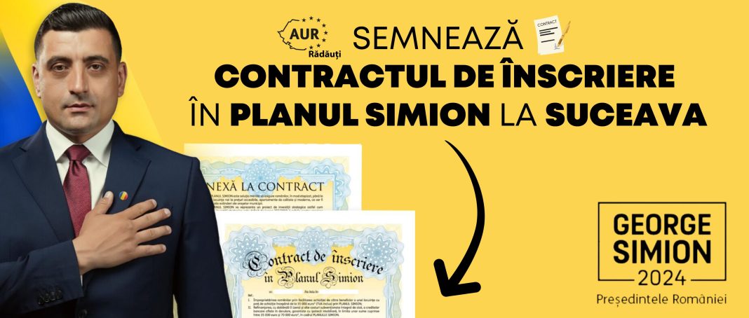 George Simion, candidat la Președinția României, vine la Suceava pentru a semna Contractul Planului Simion cu cetățenii George Simion, candidat la Președinția României, vine la Suceava pentru a semna Contractul Planului Simion cu cetățenii