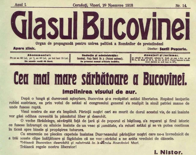28 noiembrie -Ziua Bucovinei 28 noiembrie -Ziua Bucovinei